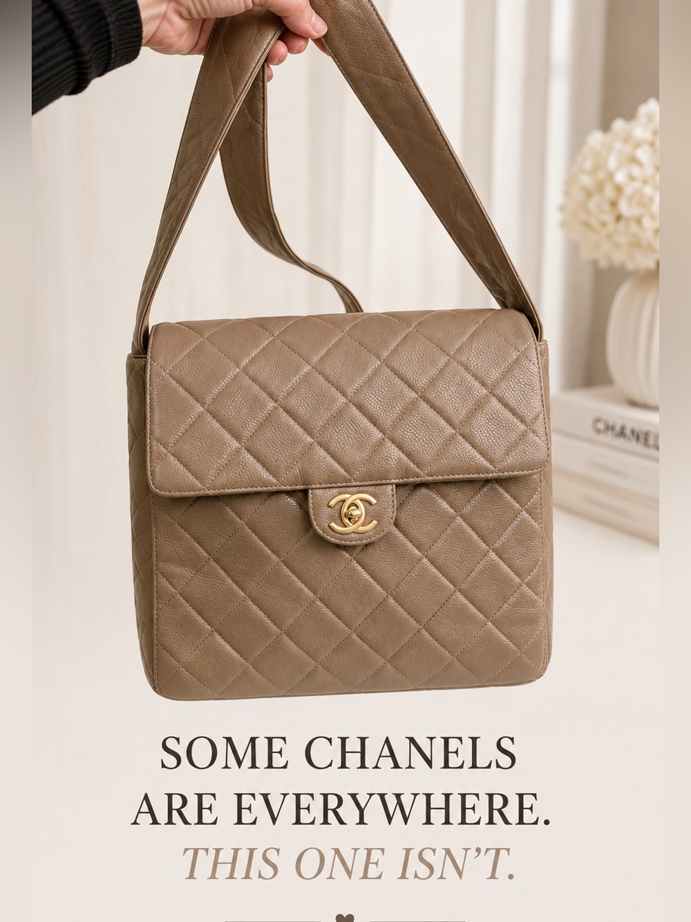PRISTINE VINTAGE CHANEL quilted calfskin straight flap shoulder bag/crossbody